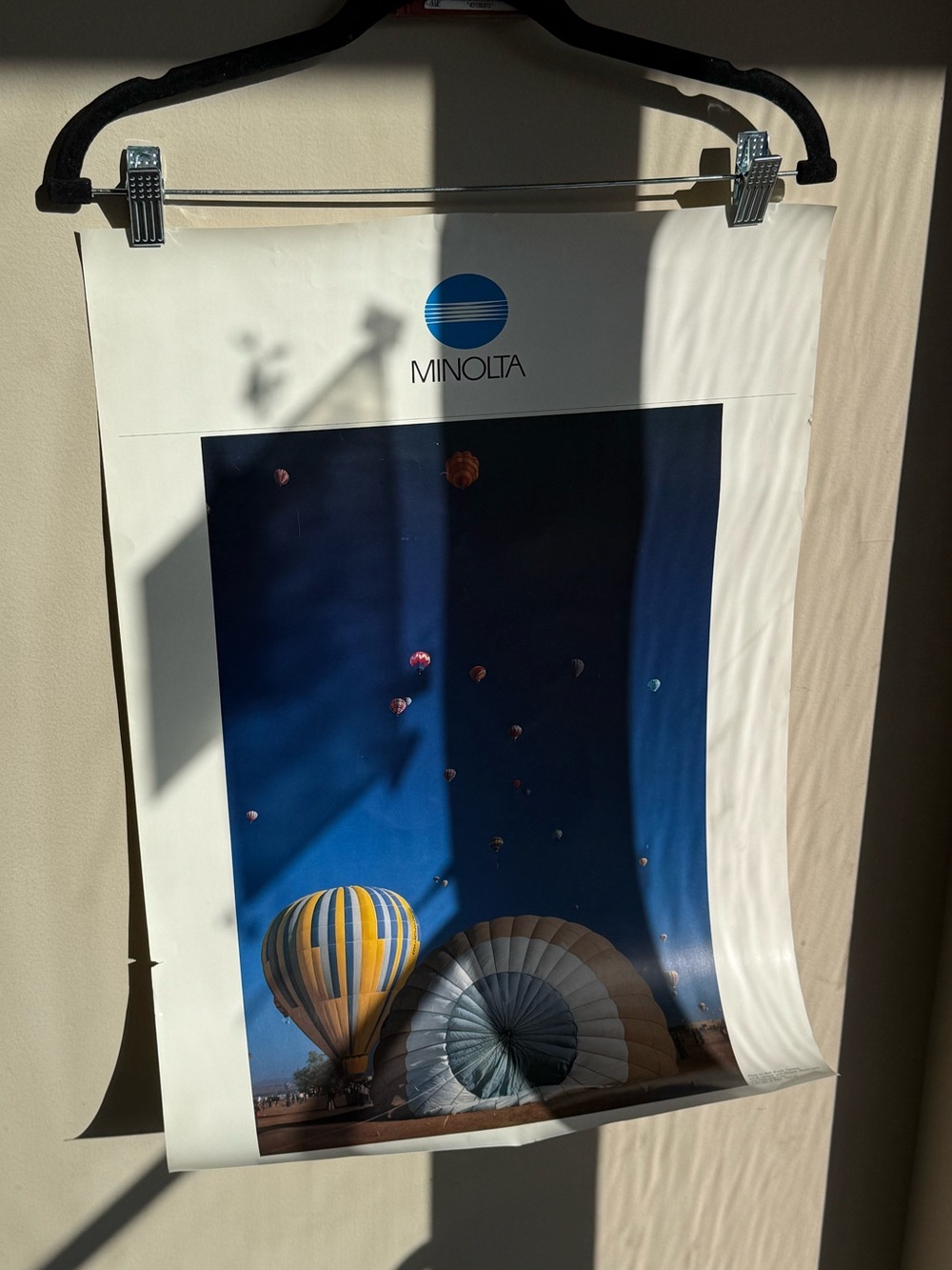 Minolta Camera Vintage Hot Air Balloon Promotional Poster Print c1980-90s